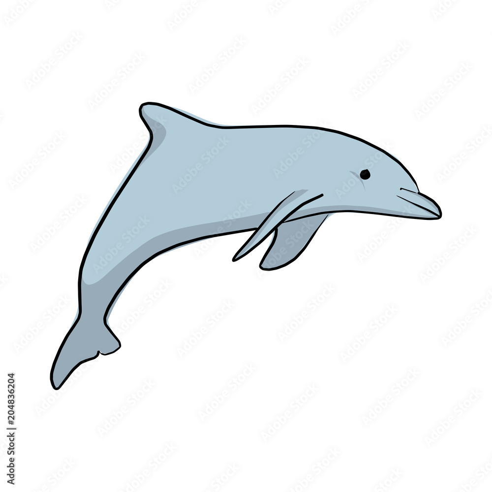 blue dolphin vector illustration sketch doodle hand drawn with black lines isolated on white background blue dolphin vector illustration sketch doodle hand drawn with black lines isolated on white background