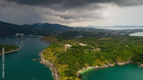 Wallpaper Mural storm sky phuket island famous cape view point coastline aerial panorama 4k timelapse thailand
 Torontodigital.ca