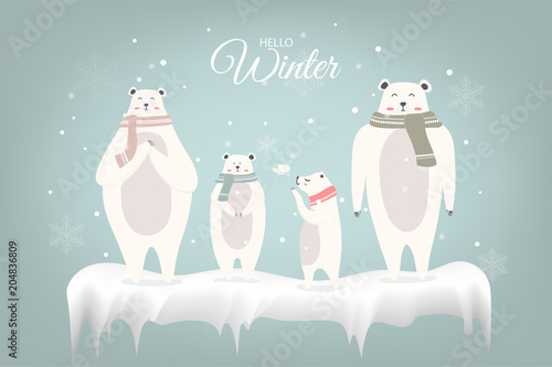 Polar bear family.