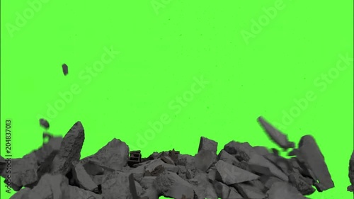 Debris Falling in Green Screen