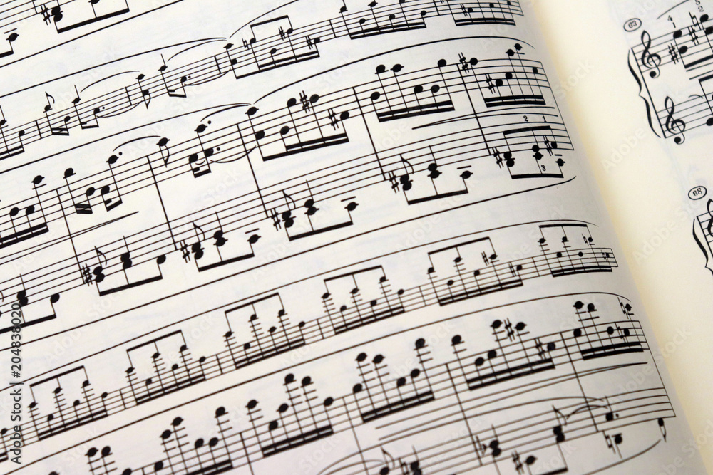 Fototapeta premium Sheet Music - Musical Notes on paper