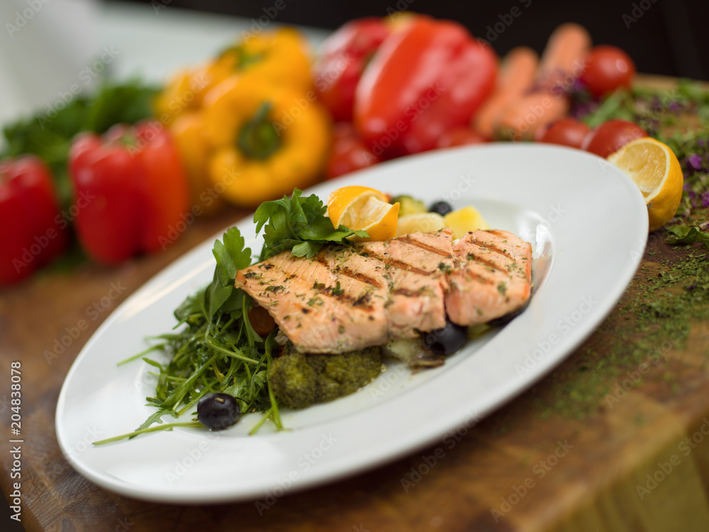 Salmon fillet steak Salmon fillet steak