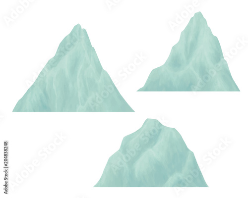 Fototapeta Naklejka Na Ścianę i Meble -  Mountain landscape illustration set