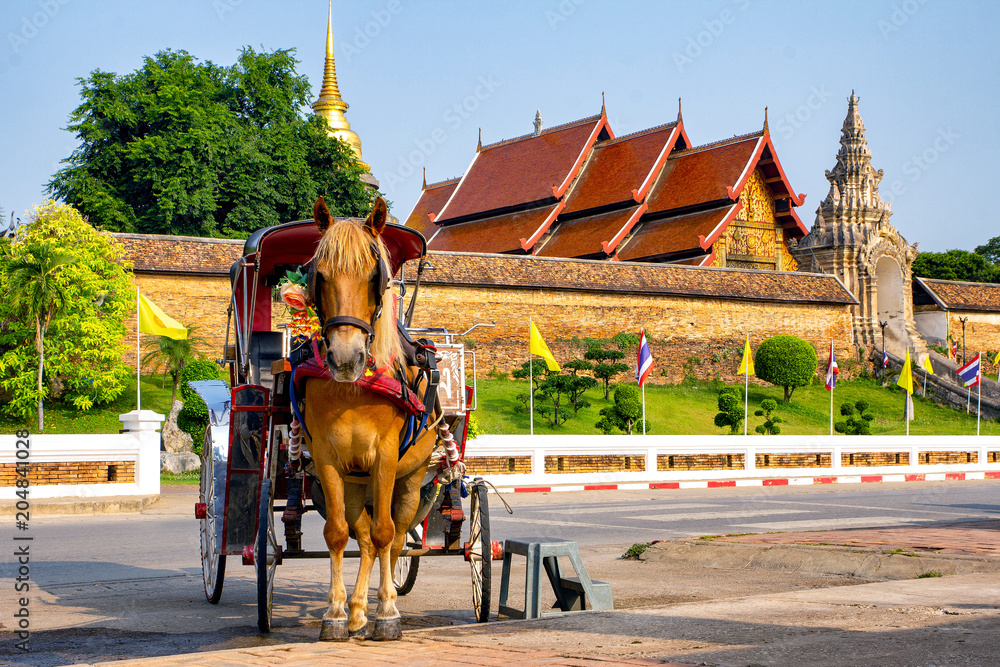 Horse carriage at Wat Phra That Lampang Luang.