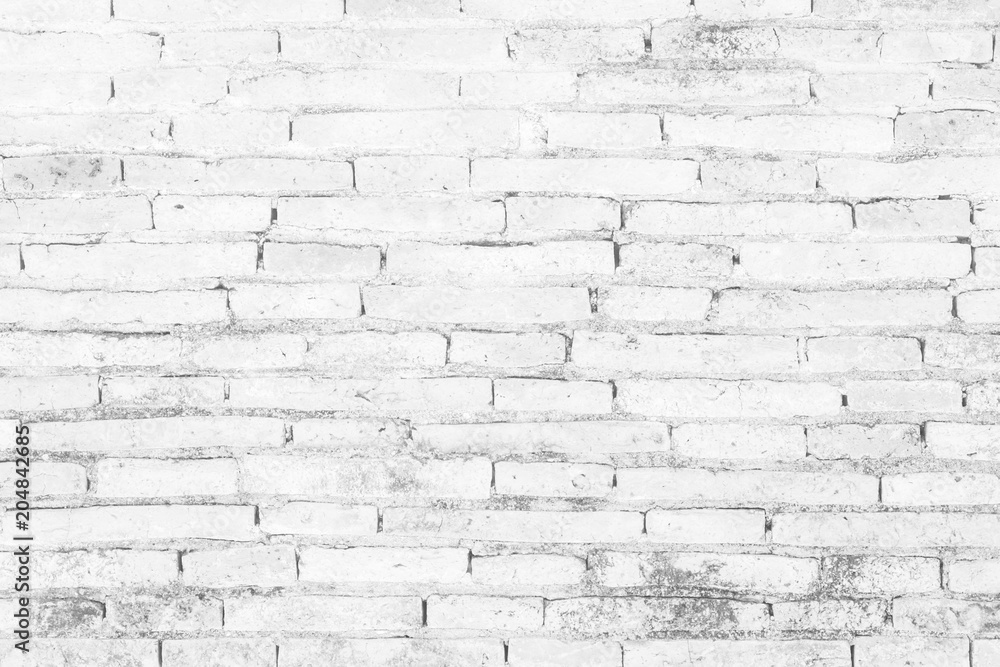Fototapeta premium Biała cegła ściana sztuka beton lub kamień tekstura tło w tapecie wapień abstrakcyjna farba do podłóg i prac domowych / cegła lub kamieniarka czysta siatka nierówna wewnętrzna skała stara.