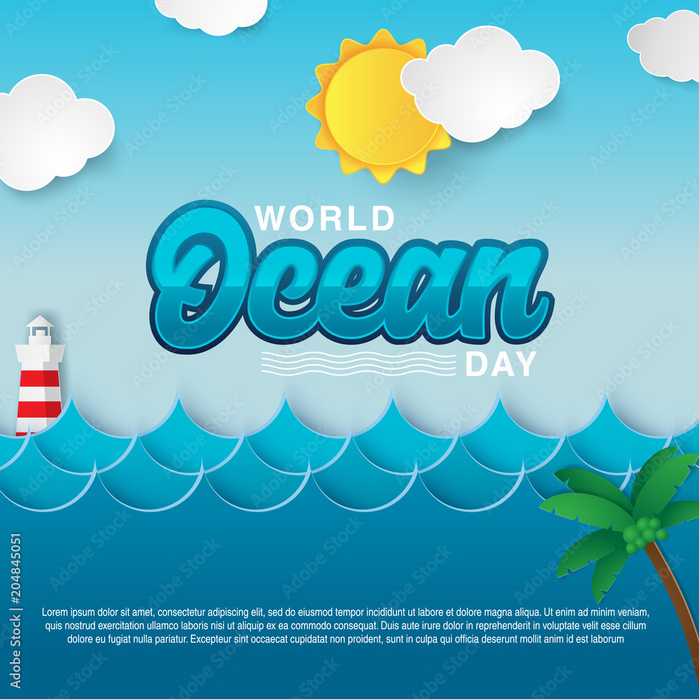 Background of ocean day vector illustration
