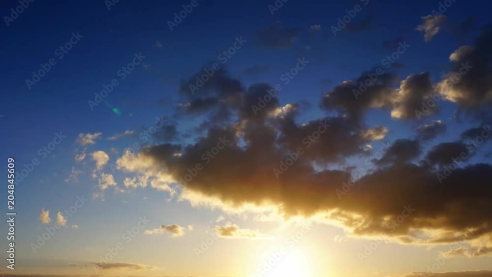 タイムラプス 日没 青空 雲の動き 4K UHD タイムラプス 日没 青空 雲の動き 4K UHD