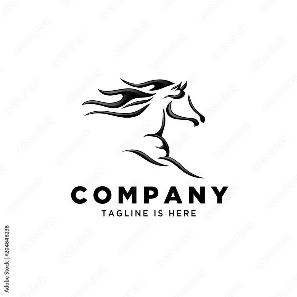 Fototapeta plemienne logo szybkiego konia