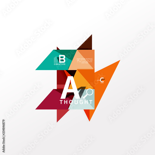 Free Download Geometric infographic banner, paper info diagram created with color shapes - GFXLoad