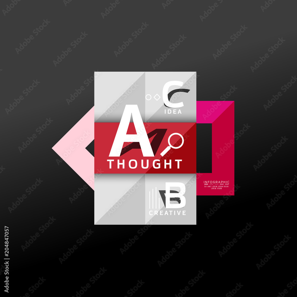 Geometric infographic banner, paper info diagram created with color shapes Geometric infographic banner, paper info diagram created with color shapes