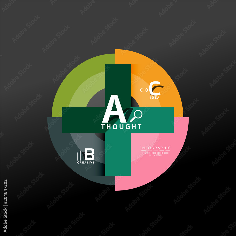 Geometric infographic banner, paper info diagram created with color shapes Geometric infographic banner, paper info diagram created with color shapes