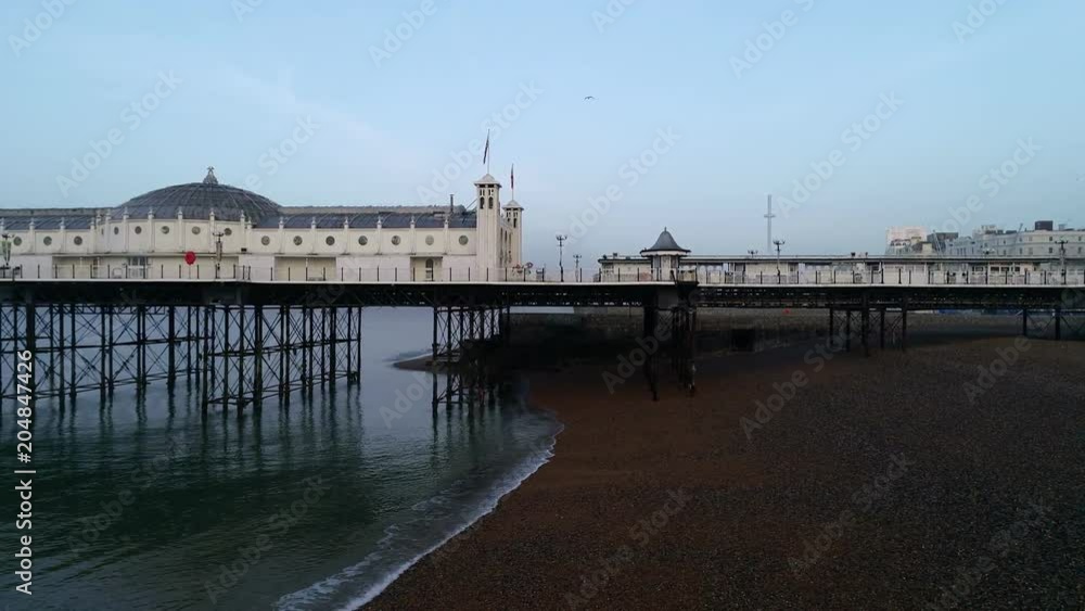 Drone tracks sideways past Brighton Pier Drone tracks sideways past Brighton Pier