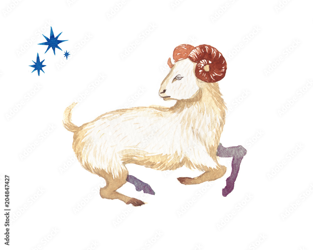 十二星座牡羊座水彩イラストstock Illustration Adobe Stock