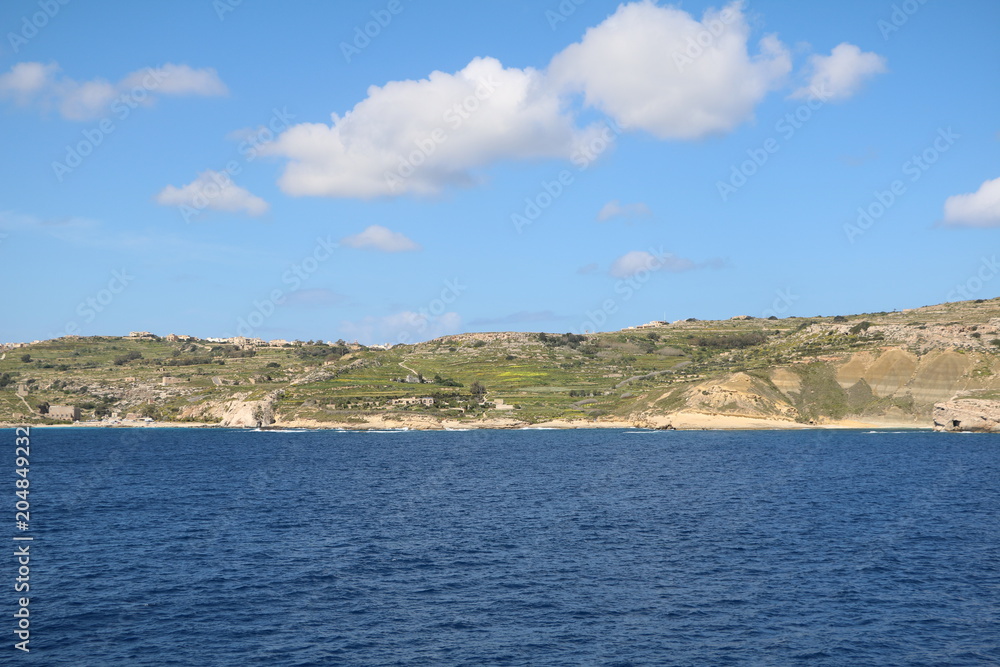 South of Gozo Island of Malta at Mediterranean Sea South of Gozo Island of Malta at Mediterranean Sea