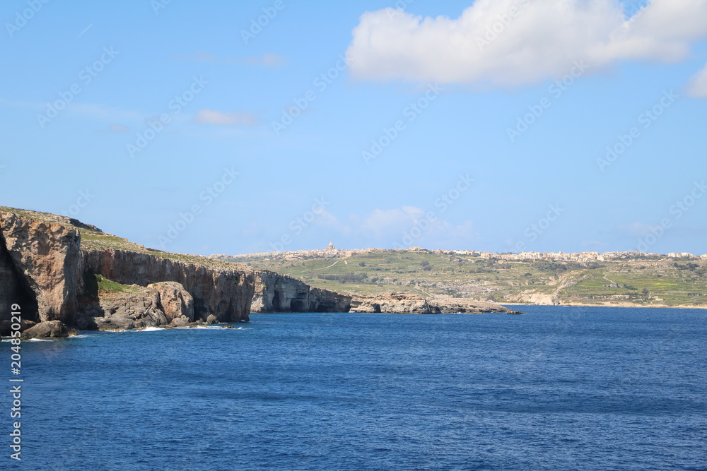 Ferry trip to Comino and Gozo island of Malta, Mediterranean Sea