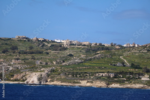 View to Gozo island of Malta, Mediterranean Sea 