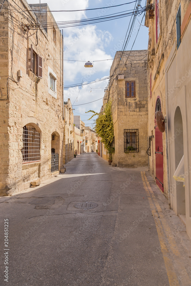 Naxxar, Malta. Uninhabited street in the old town