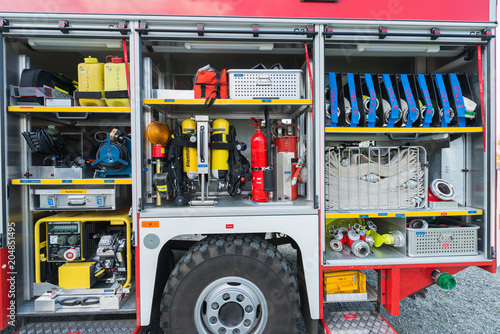 Ausrüstung eines technischen Feuerwehrfahrzeugs