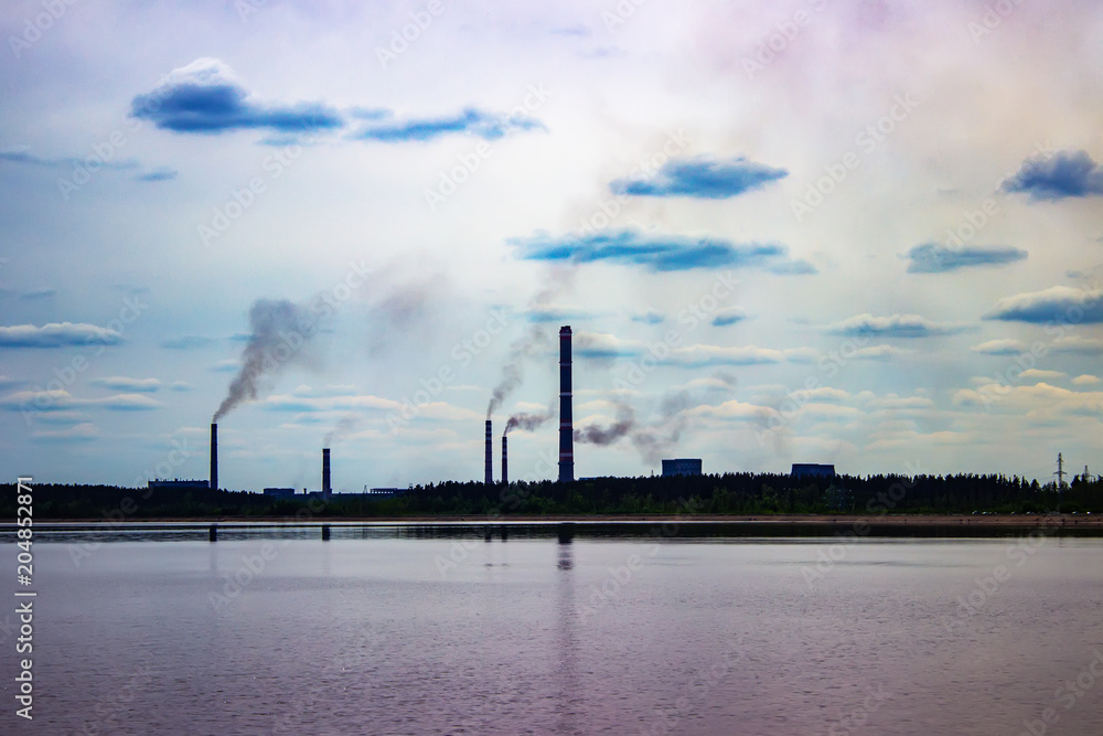 chimneys of the plant pollute the air chimneys of the plant pollute the air