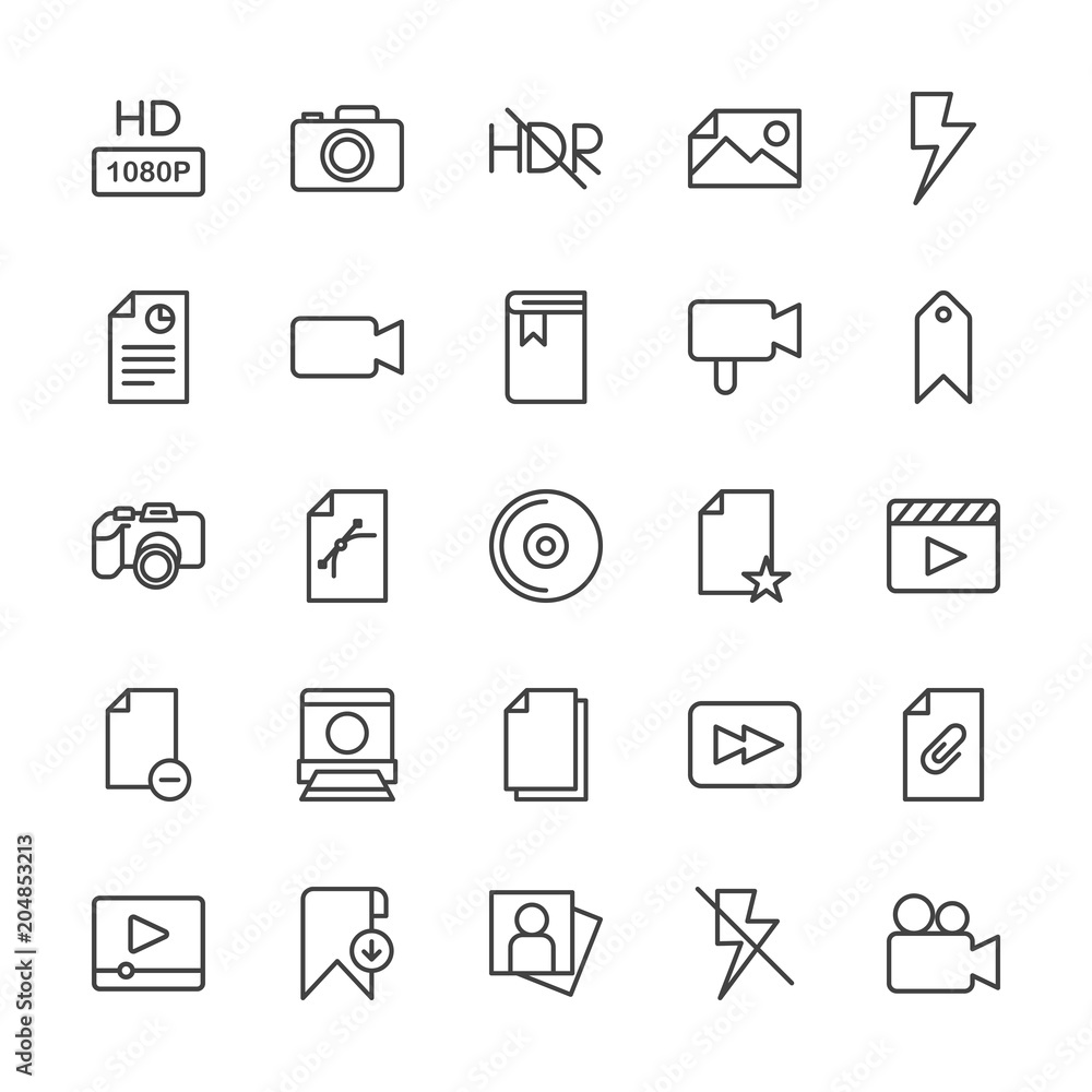 Modern Simple Set of video, photos, bookmarks, files Vector outline Icons. Contains such Icons as player, sign, photo, adult, portrait and more on white background. Fully Editable. Pixel Perfect. Modern Simple Set of video, photos, bookmarks, files Vector outline Icons. Contains such Icons as player, sign, photo, adult, portrait and more on white background. Fully Editable. Pixel Perfect.