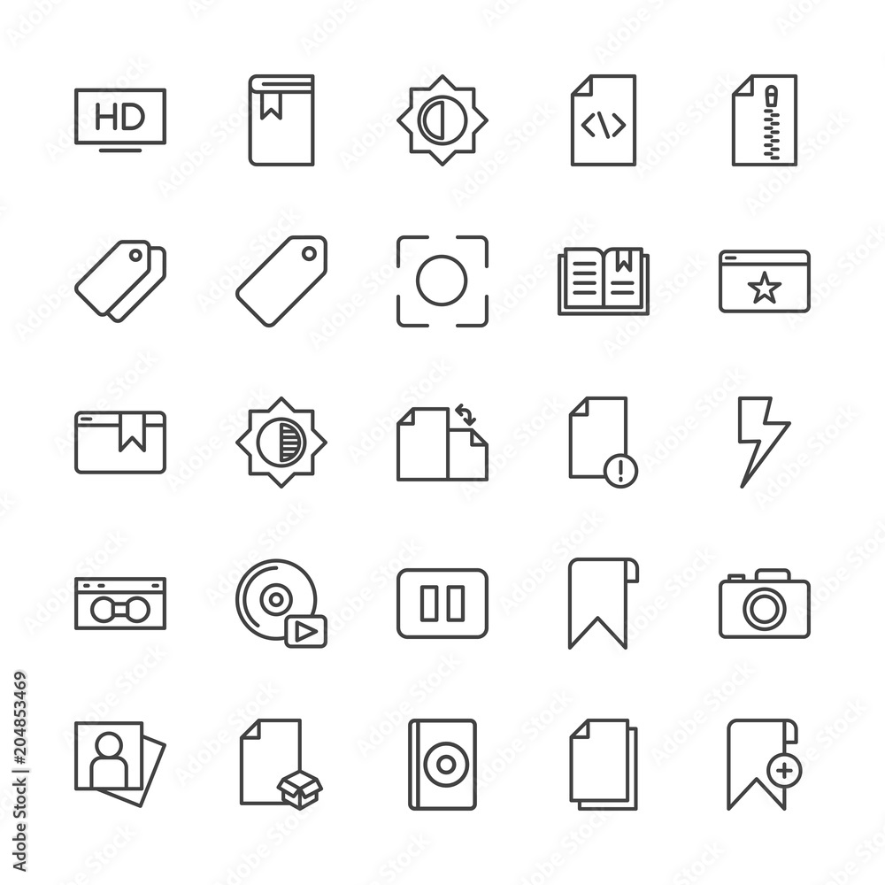 Modern Simple Set of video, photos, bookmarks, files Vector outline Icons. Contains such Icons as compact, camera, attractive, storage and more on white background. Fully Editable. Pixel Perfect. Modern Simple Set of video, photos, bookmarks, files Vector outline Icons. Contains such Icons as compact, camera, attractive, storage and more on white background. Fully Editable. Pixel Perfect.