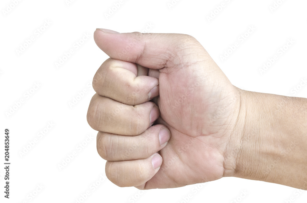 Man hand isolated on white background, clipping path Man hand isolated on white background, clipping path