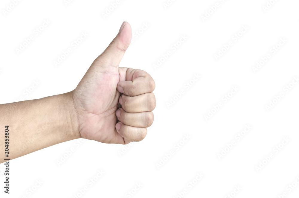 Man hand isolated on white background, clipping path Man hand isolated on white background, clipping path