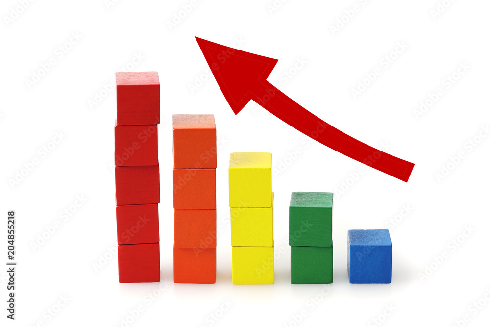 グラフ ビジネスイメージ Block graph business concept グラフ ビジネスイメージ Block graph business concept
