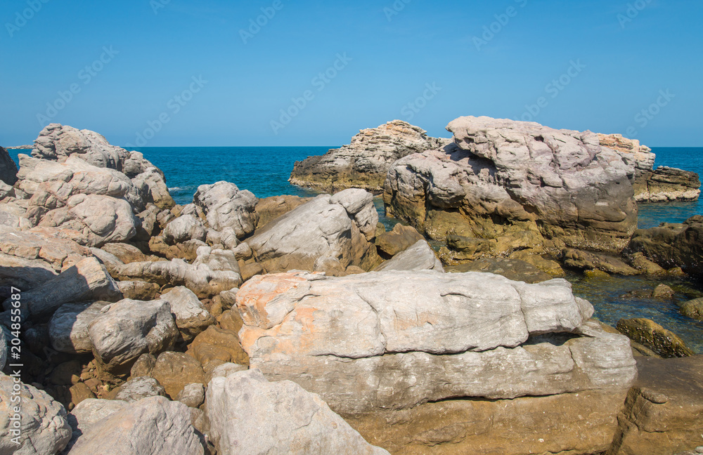 Rock formation of unknown island in Arnhem land of Northern territory state of Australia.