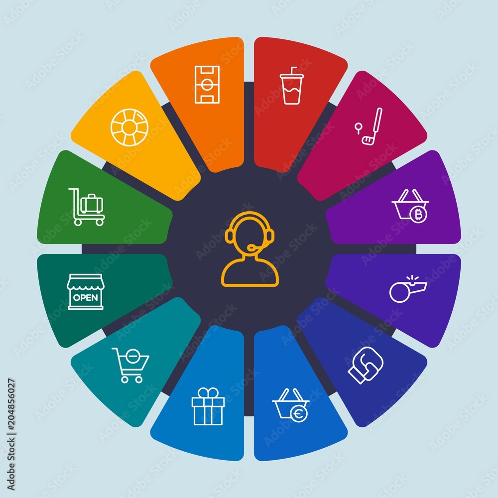 hotel, sports, shopping, travel Infographic Circle outline Icons Set. Contains such Icons as center, glove, competition, sign, stadium, soda, call, help and more. Fully Editable. Pixel Perfect hotel, sports, shopping, travel Infographic Circle outline Icons Set. Contains such Icons as center, glove, competition, sign, stadium, soda, call, help and more. Fully Editable. Pixel Perfect