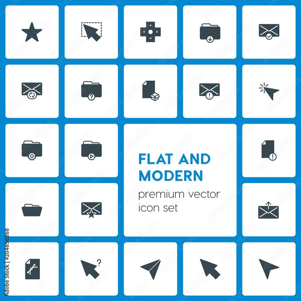 Modern Simple Set of folder, cursors, files, email Vector fill Icons. Contains such Icons as video, graphic, web, file, template, point and more on dark background. Fully Editable. Pixel Perfect Modern Simple Set of folder, cursors, files, email Vector fill Icons. Contains such Icons as video, graphic, web, file, template, point and more on dark background. Fully Editable. Pixel Perfect