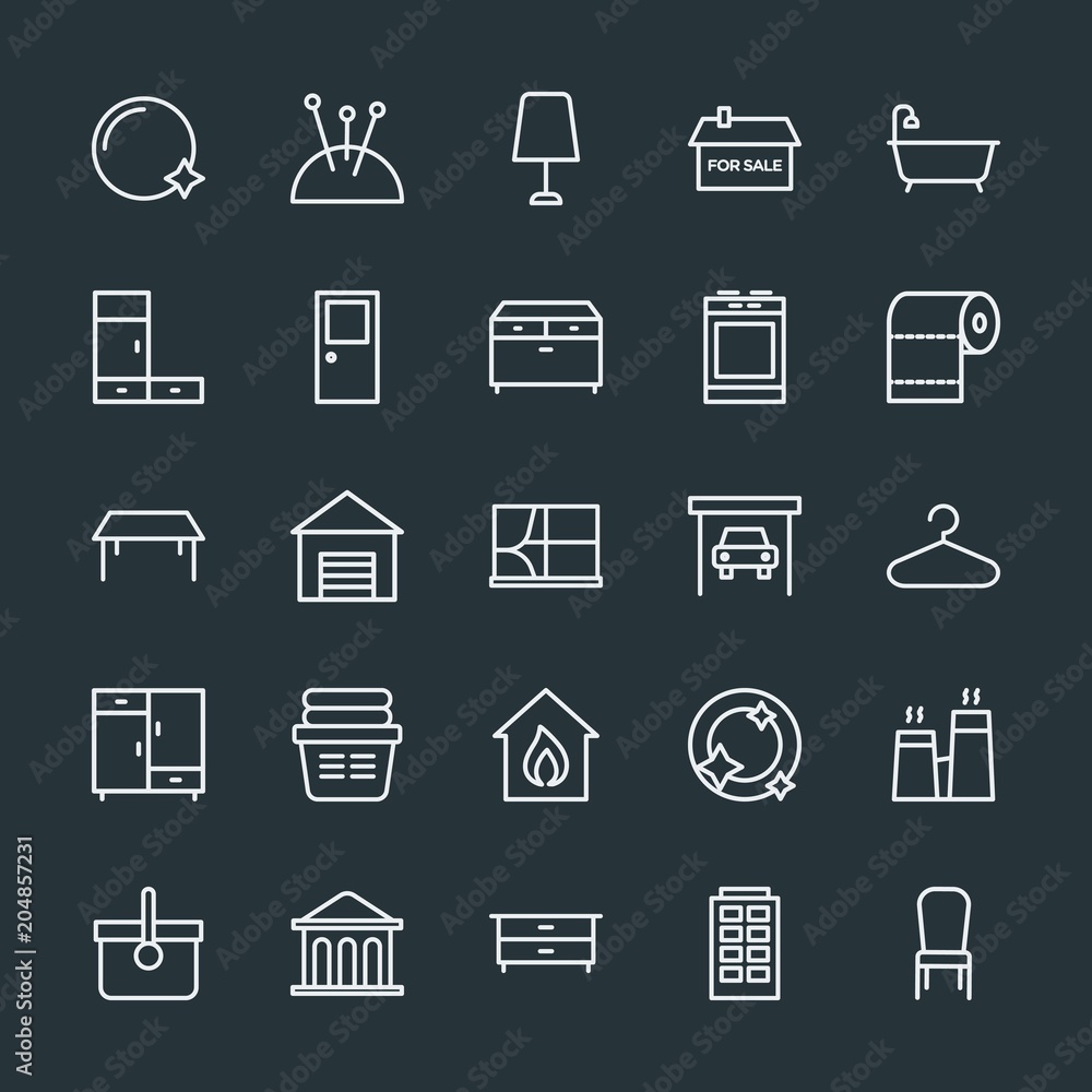 Modern Simple Set of buildings, furniture, housekeeping Vector outline Icons. Contains such Icons as needle, night, nuclear, chair, pin and more on dark background. Fully Editable. Pixel Perfect. Modern Simple Set of buildings, furniture, housekeeping Vector outline Icons. Contains such Icons as needle, night, nuclear, chair, pin and more on dark background. Fully Editable. Pixel Perfect.