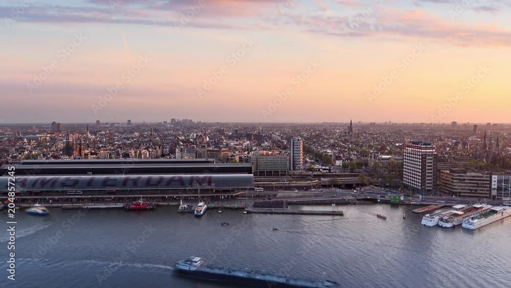 amsterdam city skyline timelapse from sunset to night zoom in amsterdam city skyline timelapse from sunset to night zoom in