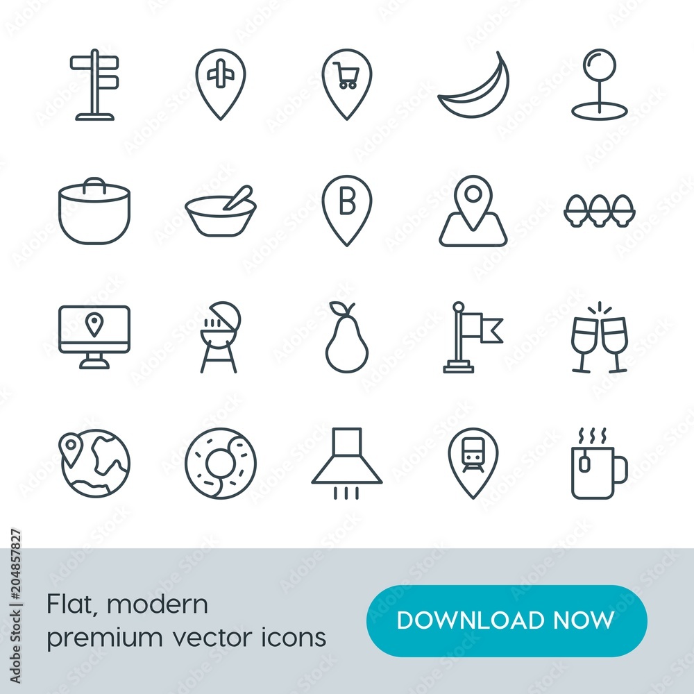 Modern Simple Set of food, location, drinks Vector outline Icons. Contains such Icons as dessert, arrow, pink, flag, journey, banner and more on white background. Fully Editable. Pixel Perfect. Modern Simple Set of food, location, drinks Vector outline Icons. Contains such Icons as dessert, arrow, pink, flag, journey, banner and more on white background. Fully Editable. Pixel Perfect.