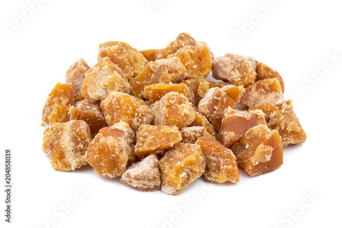 Group of jaggery also Know as Gur, Goor or Gud isolated on White Background