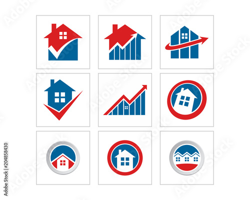 home architecture residence residential house housing real estate logo image vector icon