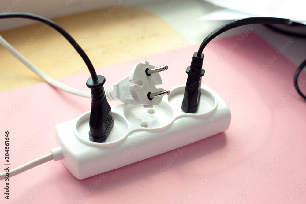 minimal concept, unplugged cord, Messy of electrical cords and wires unconnected electrical power strip or extension block with messy wires minimal concept, unplugged cord, Messy of electrical cords and wires unconnected electrical power strip or extension block with messy wires