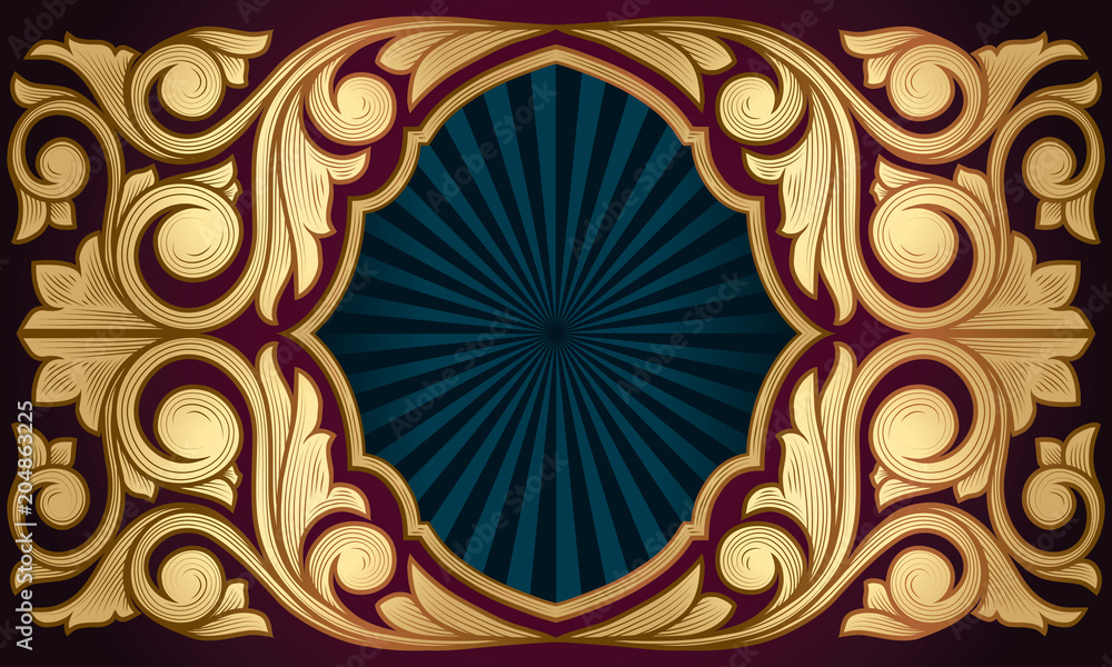 Golden ornate decorative design Golden ornate decorative design