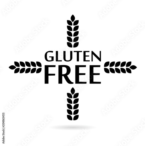 Gluten Free Sign icon, wheat icon