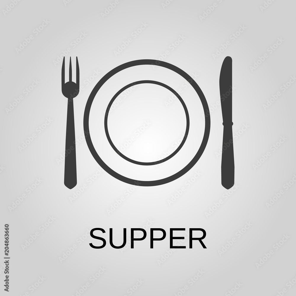 Supper icon. Supper symbol. Flat design. Stock - Vector illustration Supper icon. Supper symbol. Flat design. Stock - Vector illustration