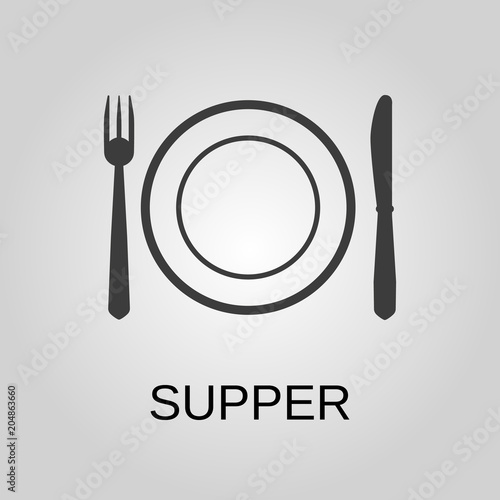 Supper icon. Supper symbol. Flat design. Stock - Vector illustration