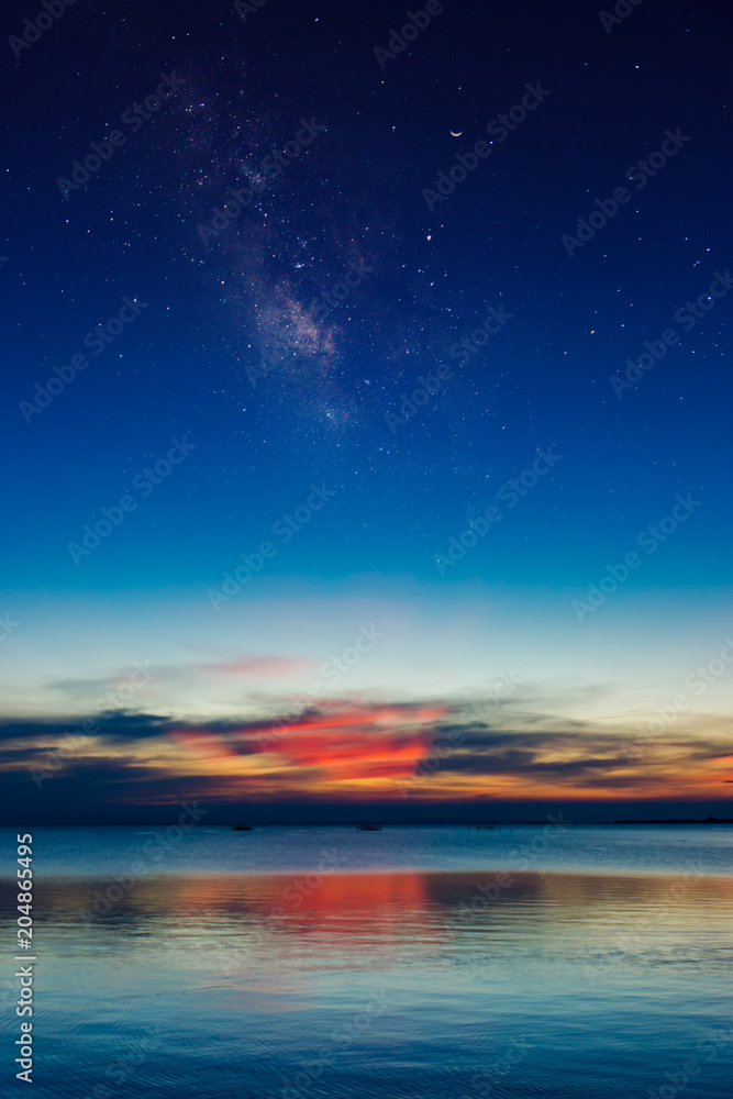 Twilight sky at the lake
