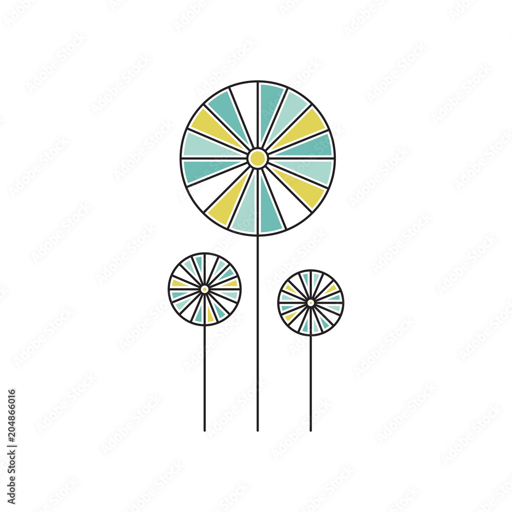 Obraz premium Stem flower line icon