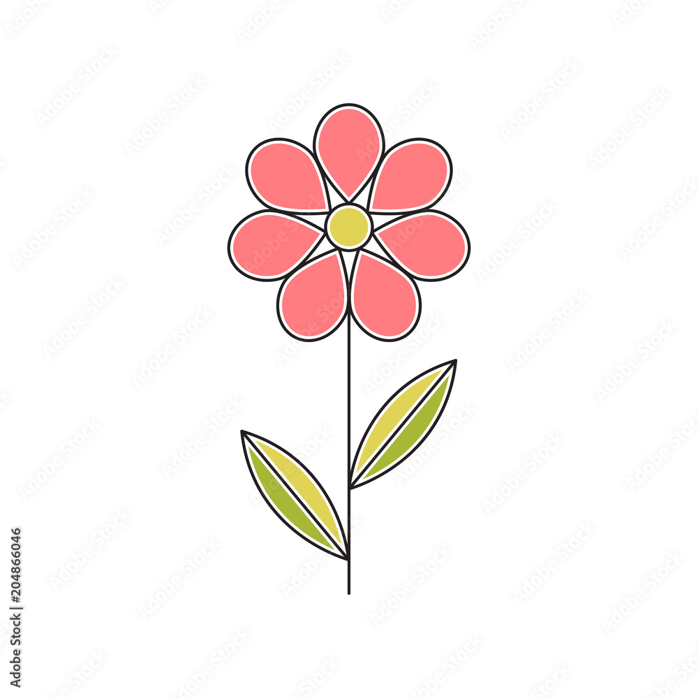 Stem flower line icon