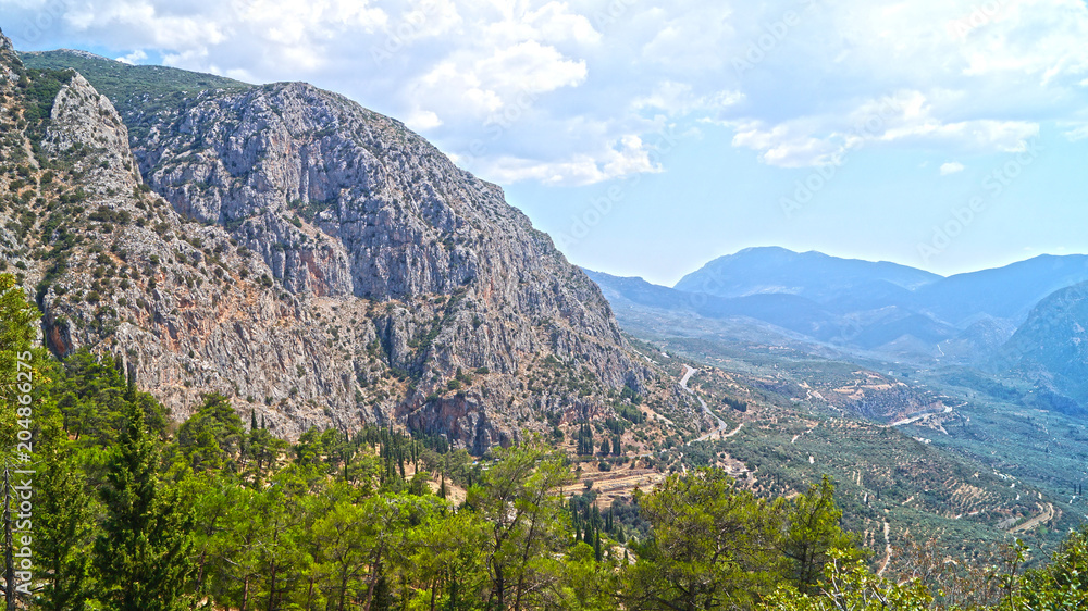 Delphi mountain view