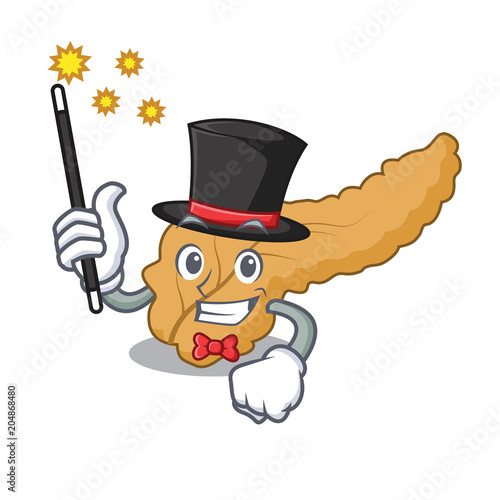 Magician pancreas mascot cartoon style photo