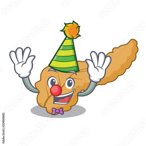 Clown pancreas mascot cartoon style photo