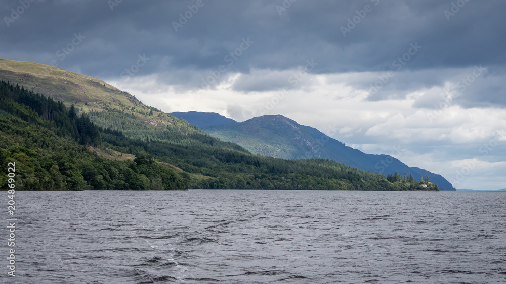 The famous Loch Ness on a bright sunny day, Inverness, Scotland, United Kingdom