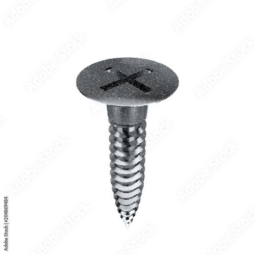 Realistic screw. Isolated o...