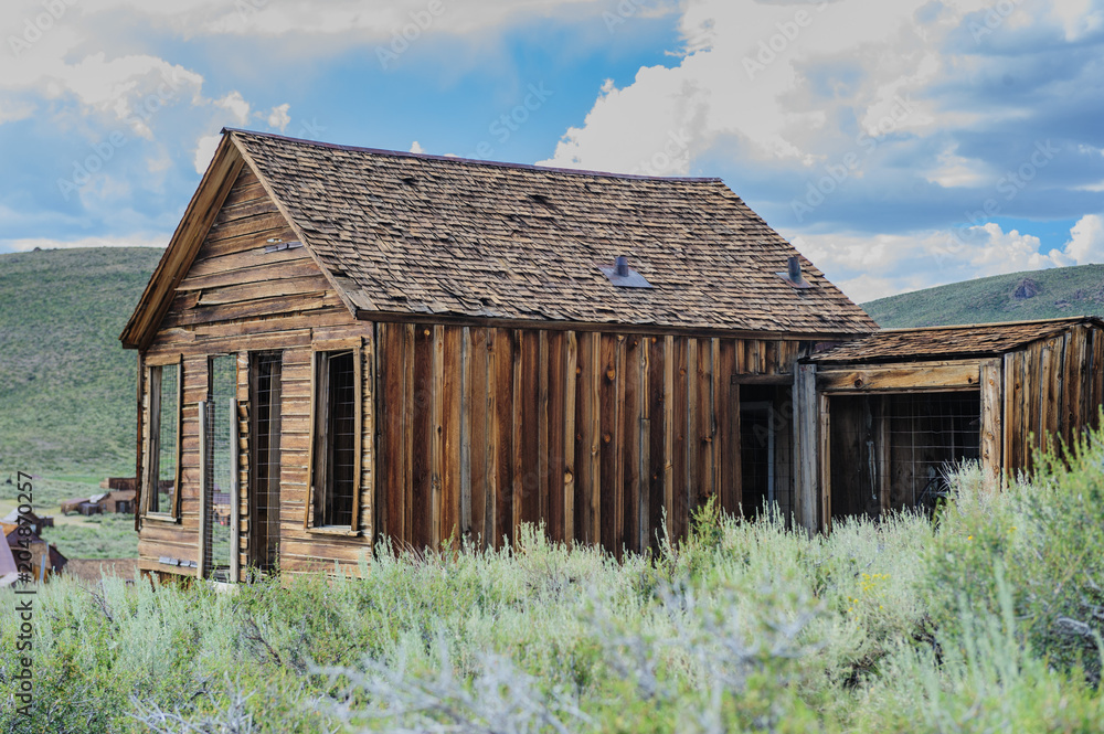 Ruined Buildings in the Californian Ghost Town of Bodie. Bodie is one of the best preserved Ghost Towns in America and was founded during the Californian Gold Rush. It was inhabited until the 1970s. Ruined Buildings in the Californian Ghost Town of Bodie. Bodie is one of the best preserved Ghost Towns in America and was founded during the Californian Gold Rush. It was inhabited until the 1970s.